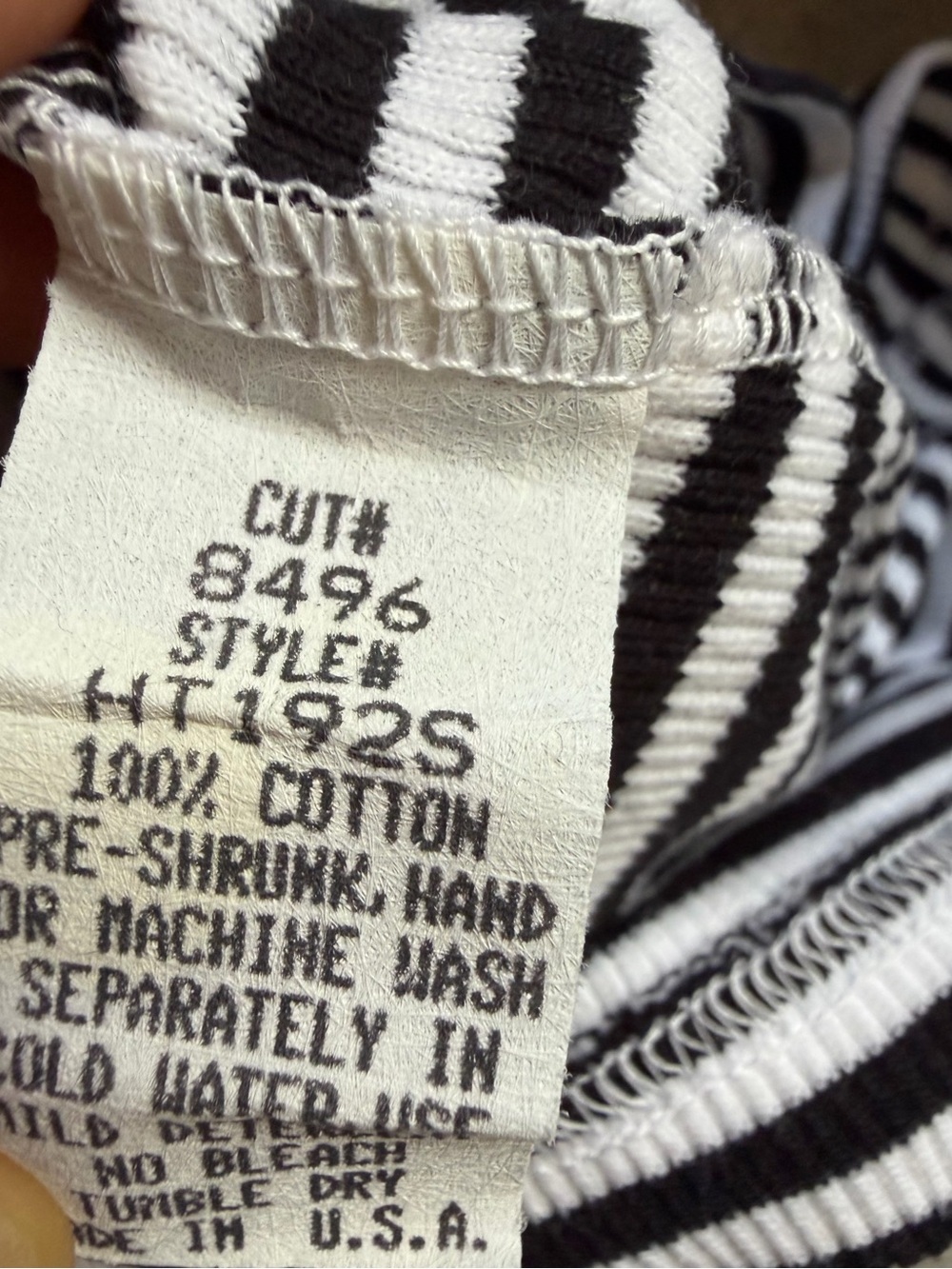 Vintage Hard Tail Black White Striped Hooded Shirt Small - Picture 8 of 9
